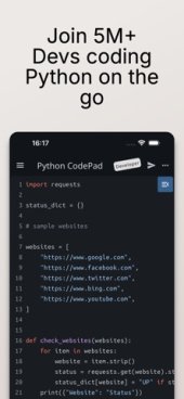 Python Coding Editor & IDE App 1.12.16 screenshot